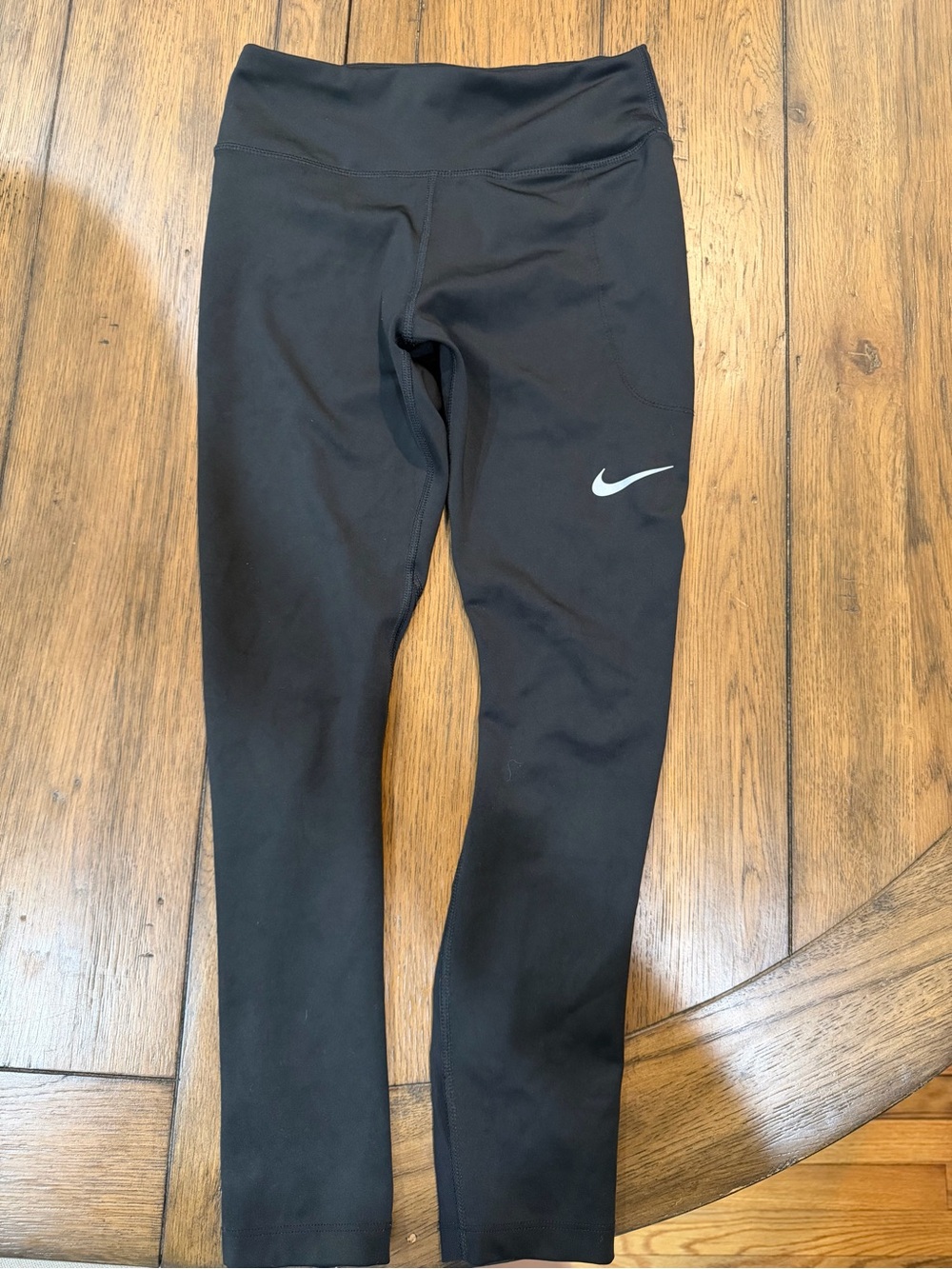 Nike Black Kids Leggings with Reflective Swoosh